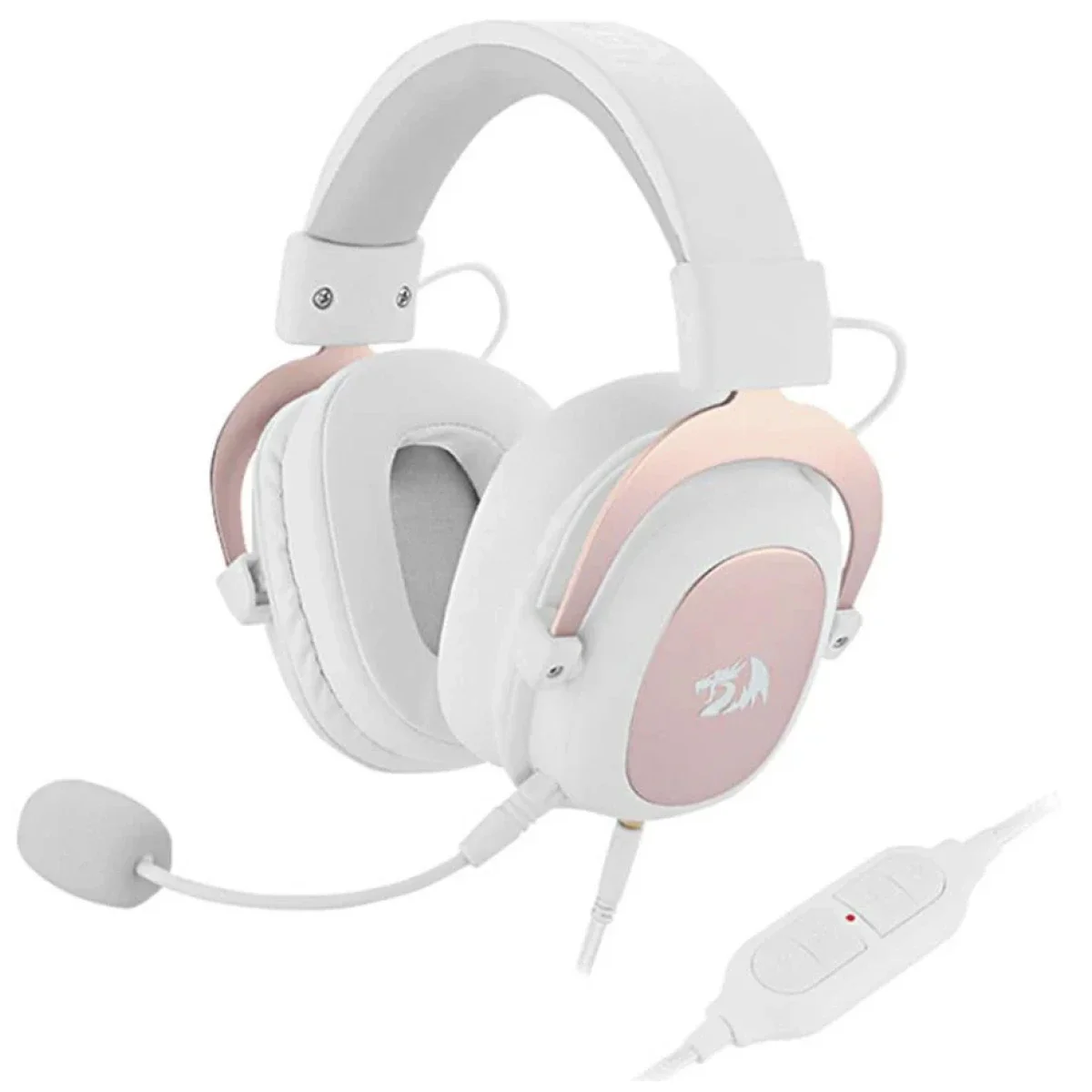Redragon H510 Zeus 2 Wired 7.1 Surround Gaming Headset with 53mm Drivers - White