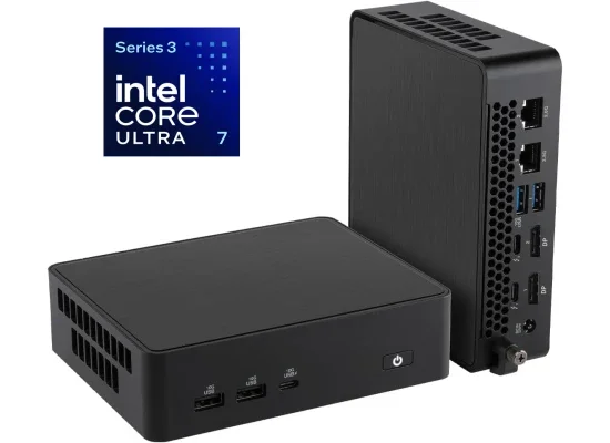 كمبيوتر صغير Asus NUC 16 Pro NUC16GDKU7 بنظام Barebone ومعالج Intel Core Ultra 7 356H وWi‑Fi 7 وThunderbolt 4 - أسود