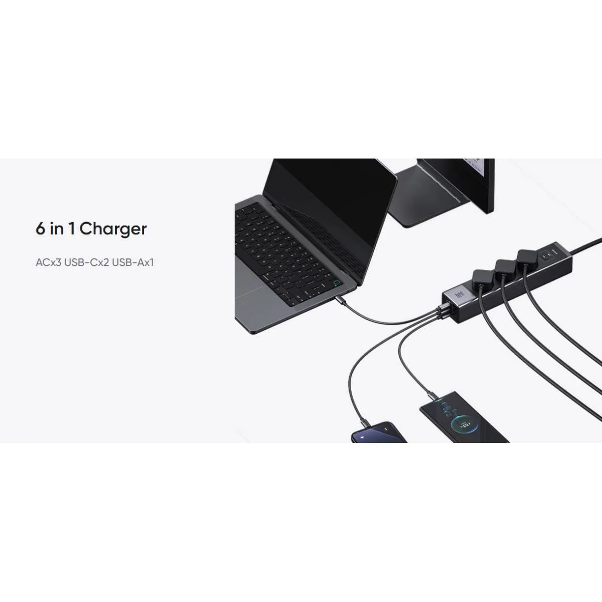 مشترك كهرباء Mcdodo CH-0620 6 في 1 بتقنية GaN وحماية من زيادة التيار 30 واط - Image 6