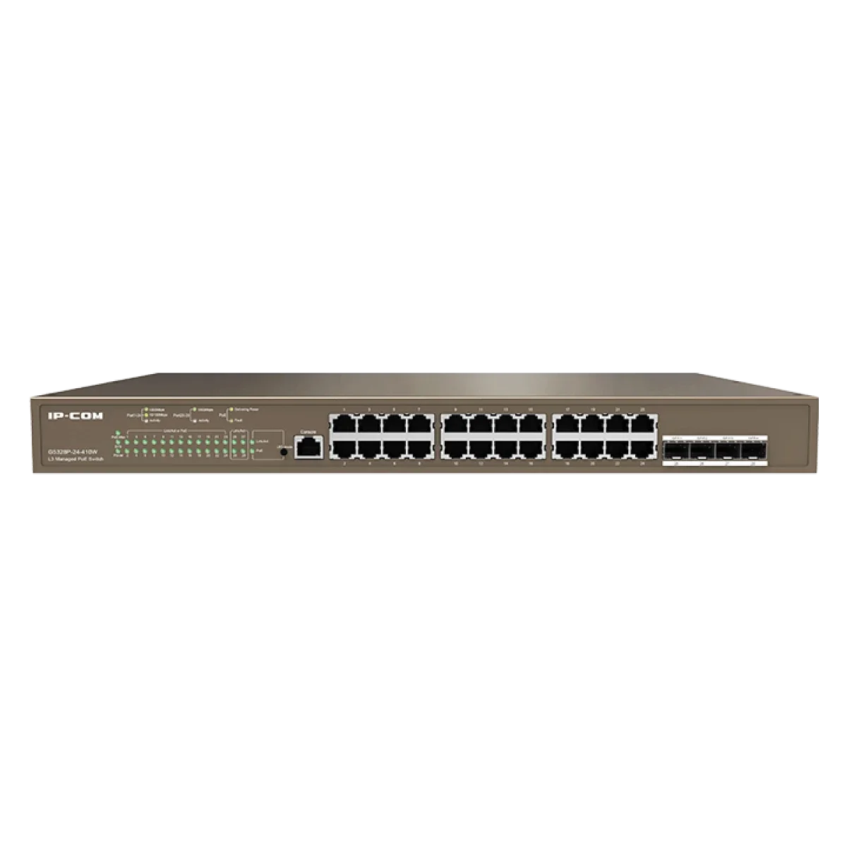 سويتش IPCOM مُدار Layer 3 بـ28 منفذ جيجابت PoE+ مع 24 منفذ PoE+ و4 منافذ SFP - Image 2
