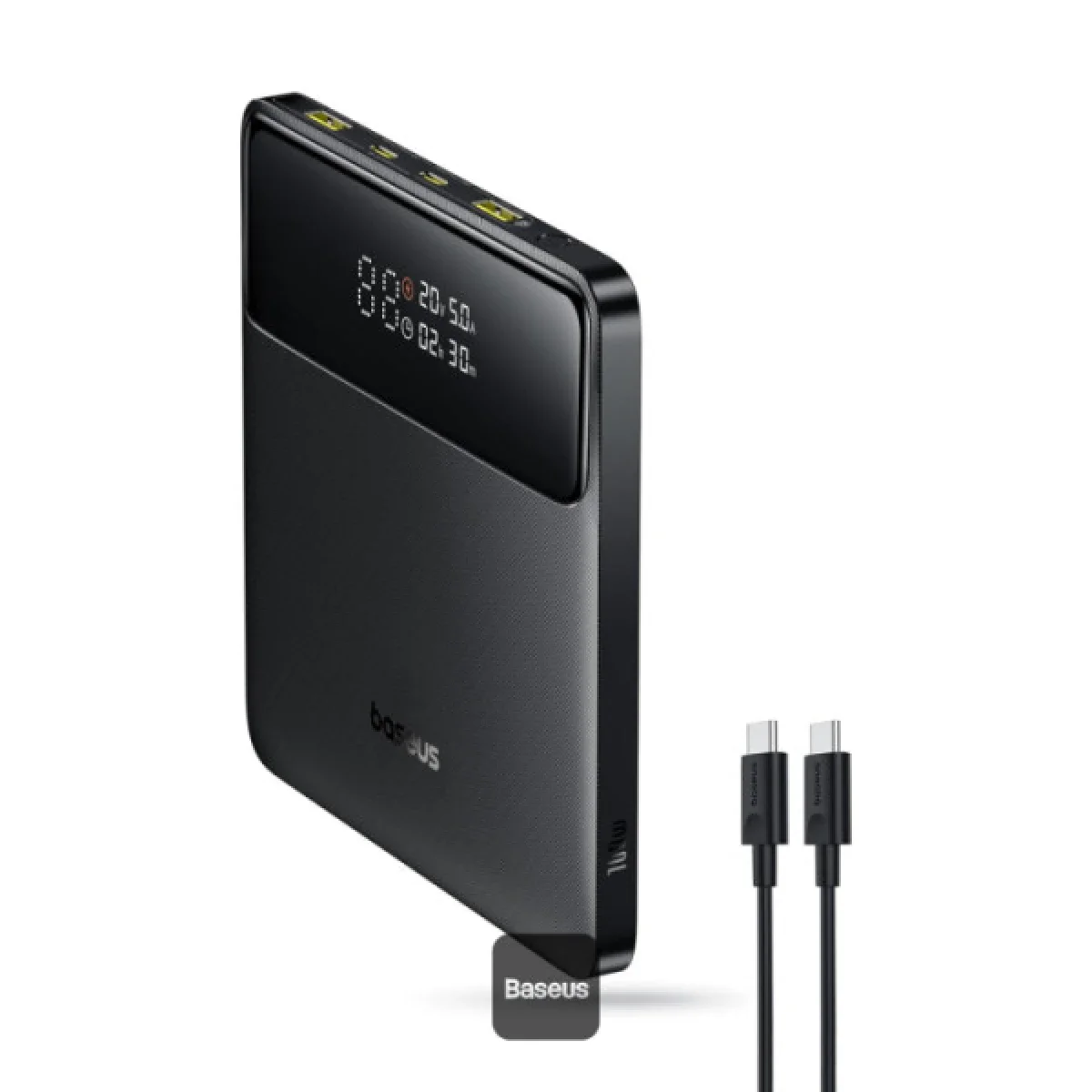 Baseus Blade H1 Lite 20000mAh 100W Fast Charging Power Bank with Type-C Cable, 4 Ports, Black - Thumbnail 2