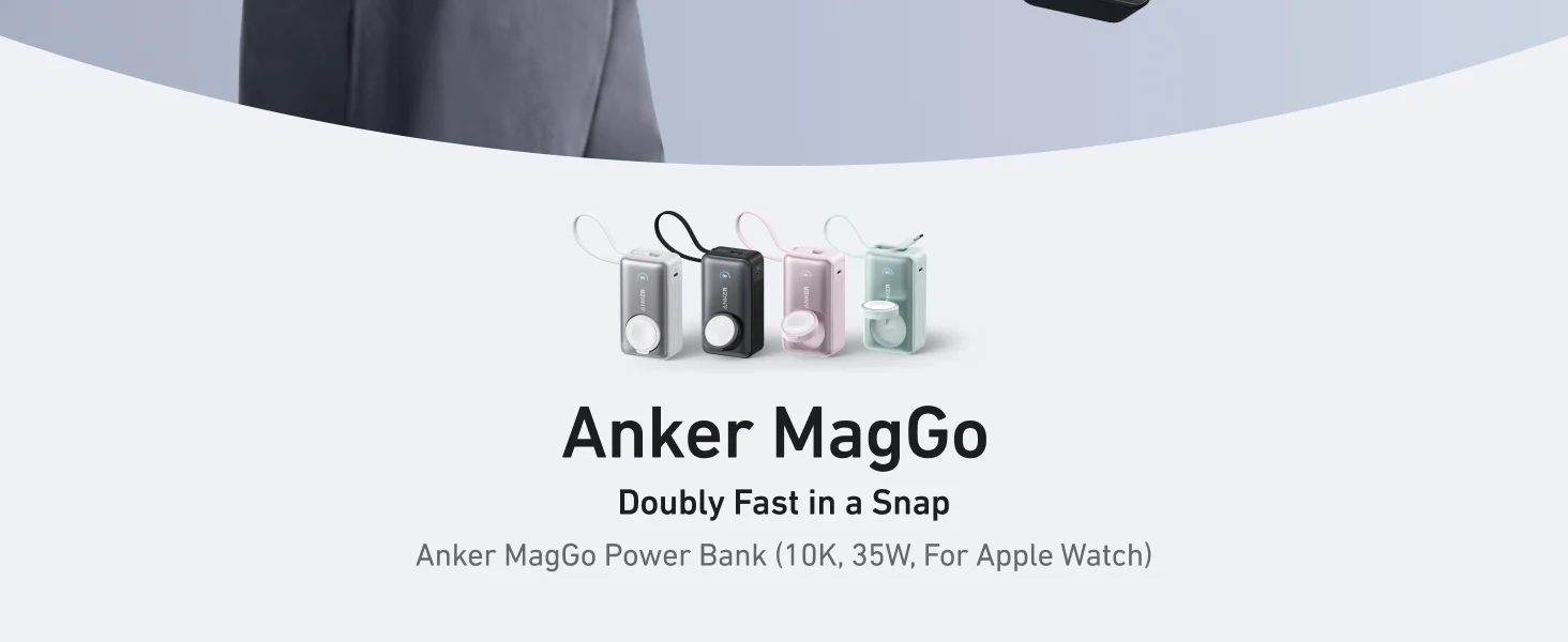Anker MagGo Power Bank for Apple Watch 10000mAh with Built-in USB-C Cable 35W Black - Thumbnail 8