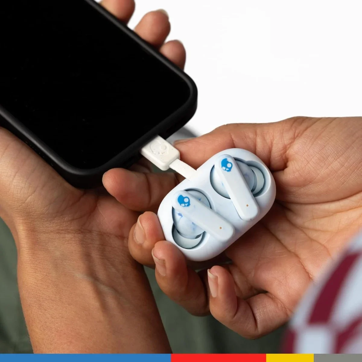سماعات أذن لاسلكية بالكامل مستدامة Skullcandy EcoBuds بتقنية Bluetooth حتى 8 ساعات، أزرق جليدي - Image 3