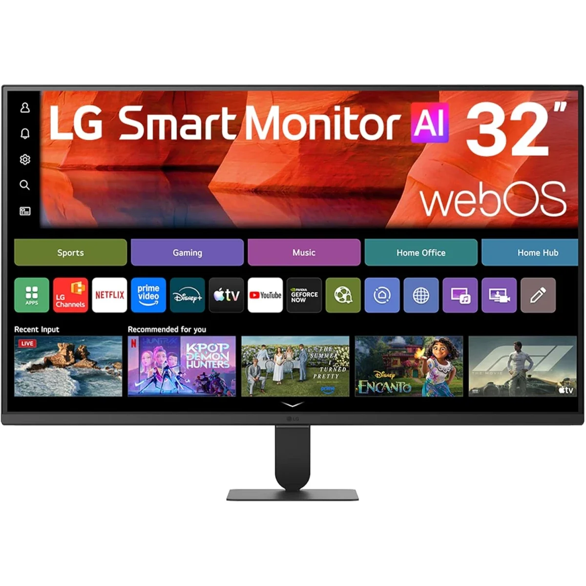 شاشة ذكية LG 32U501SB-W AI U5s قياس 32 إنش بدقة Full HD وتردد 120Hz مع webOS