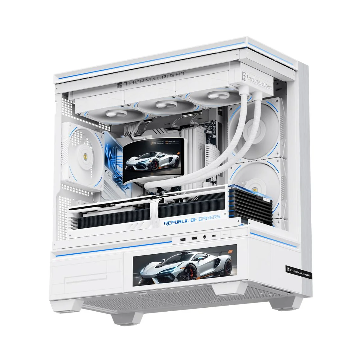 Thermalright TL-K12W-X28-R9 Rainbow Vision 360 Turbo ARGB White CPU Liquid Cooler with 6.67-Inch OLED Display - Thumbnail 3