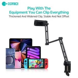Coteci SD-57 Aluminum Alloy Multi-Angle Telescopic Tablet Stand - Black - Thumbnail 8