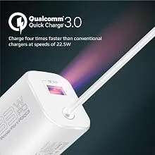شاحن حائط Promate PowerPort-PDQC3 USB-C بقدرة 33 واط مع QC 3.0 بقدرة 22.5 واط وكابل 1.5 متر - أبيض - Thumbnail 9