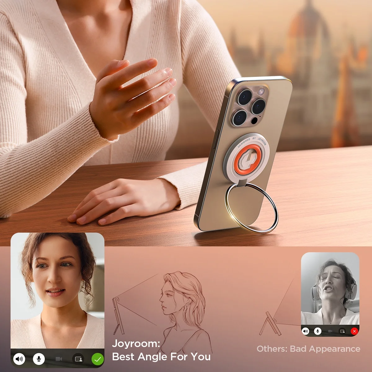 حامل جوال مغناطيسي JOYROOM JR-ZS383 بحلقة سيليكون مريحة - Image 7