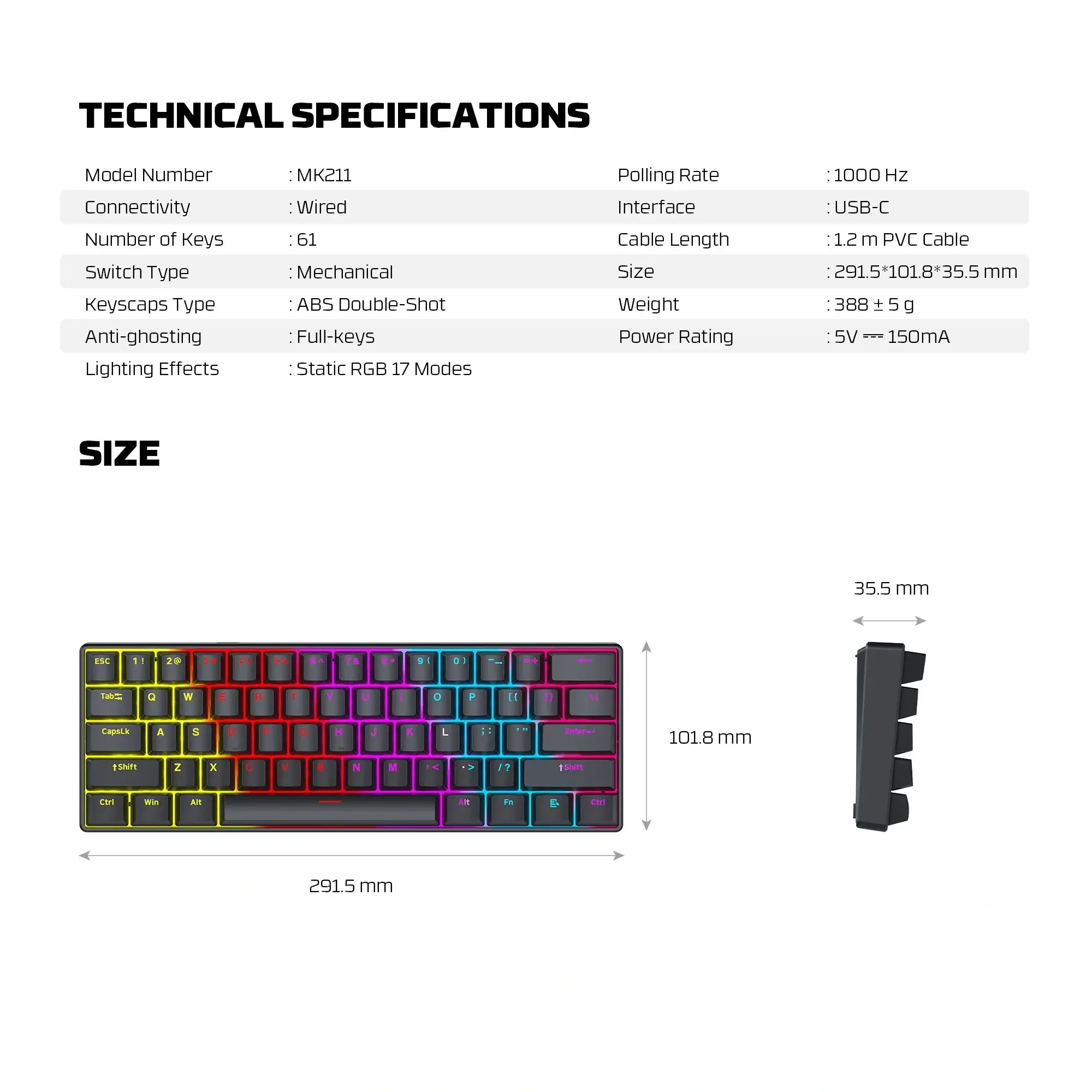 كيبورد ألعاب Fantech MK211 ميكانيك - Image 7