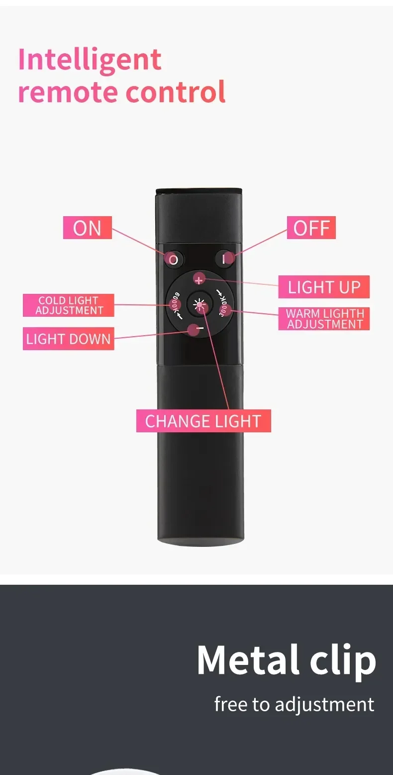 إضاءة حلقية LED Jmary FM-14R مقاس 14 إنش للبث المباشر والتصوير - أسود - Image 19