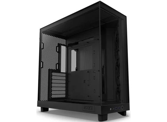 كيس ألعاب NZXT H6 Flow أسود ميد تاور بتصميم ثنائي الحجرات مع 3 مراوح F120Q - Thumbnail 3
