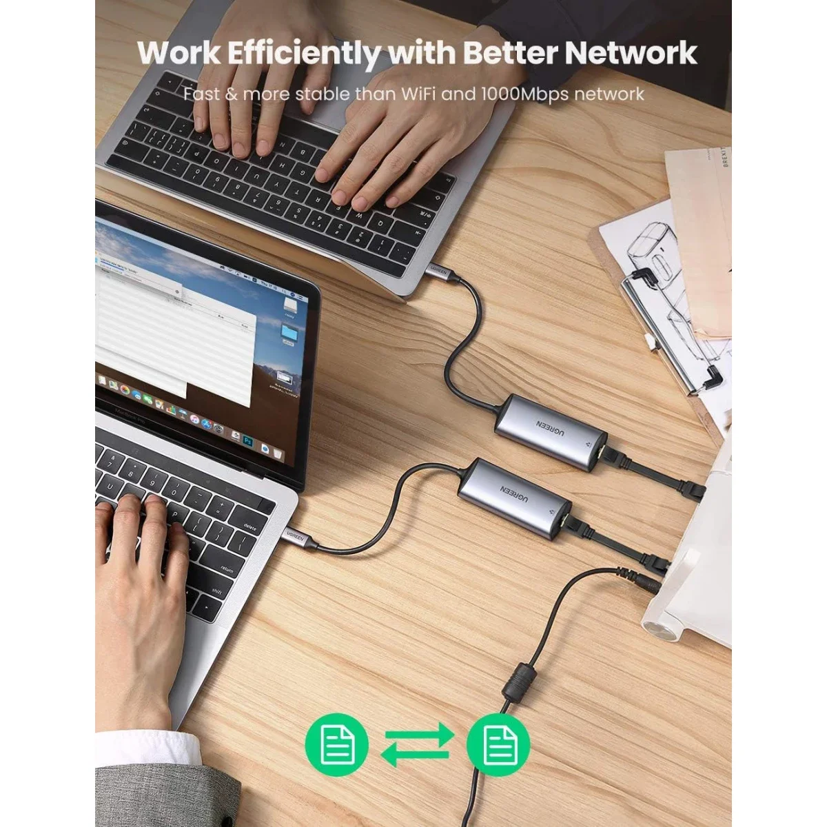 محول شبكة Ugreen USB-C إلى إيثرنت 2.5G جيجابت - Thumbnail 5