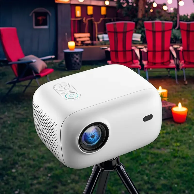 بروجكتر LCD L009 L009AA بدقة 1080p وسطوع 300 ANSI لومن، Wi-Fi وBluetooth وكاست ومدخل HDMI ومخرج صوت، تخزين 8GB ورام 1GB وAndroid 13 - Thumbnail 4