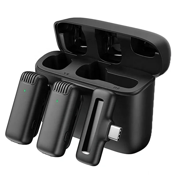 J13 Wireless Dual Lavalier Microphones for USB Type-C Android with Charging Case - Image 2