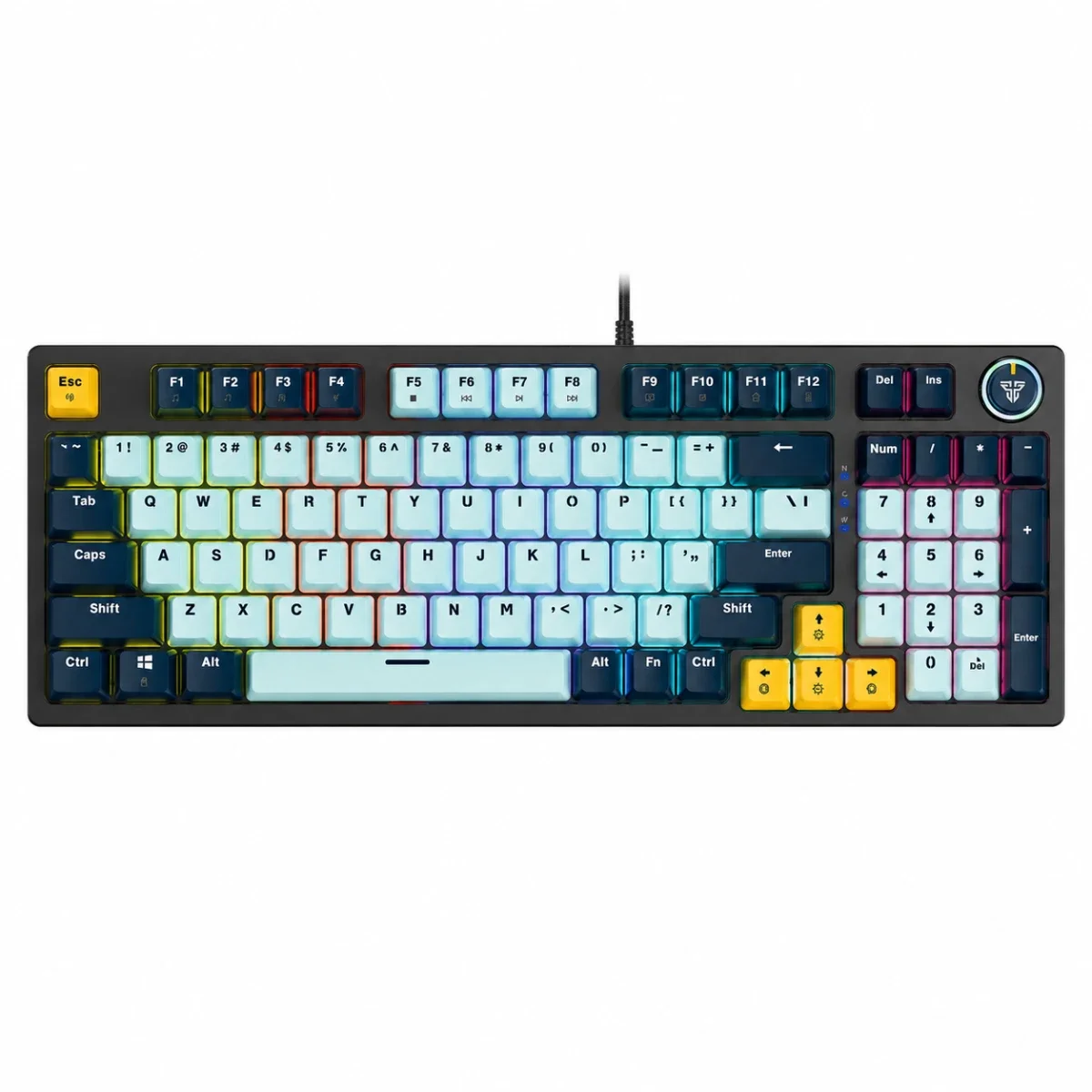 كيبورد ألعاب ميكانيكي سلكي Fantech 96 مفتاح SkyBlue / Navy مع سويتشات Taro ATOM96 MK890V2 MIZU