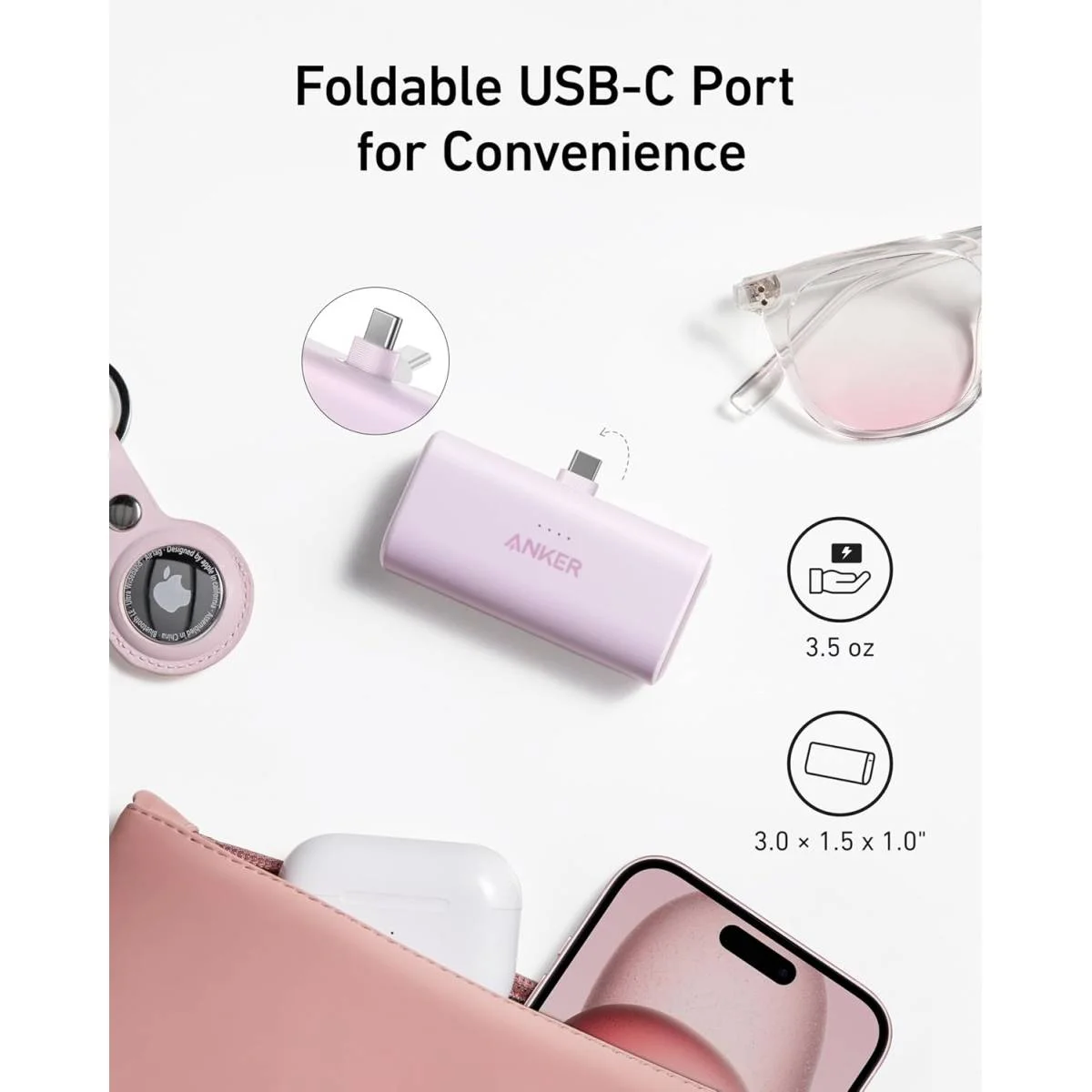 باور بانك Anker Nano A1653 بسعة 5000mAh وشحن 22.5W مع موصل USB-C مدمج - Image 4