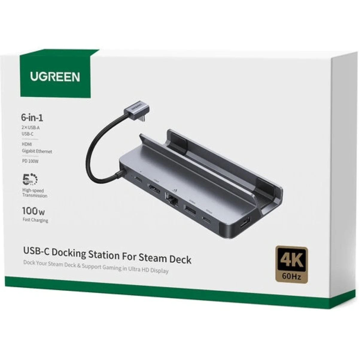 محطة إرساء Ugreen 15388 USB-C 6 في 1 مع HDMI بدقة 4K 60Hz وإيثرنت جيجابت وشحن PD بقوة 100 واط - Image 3
