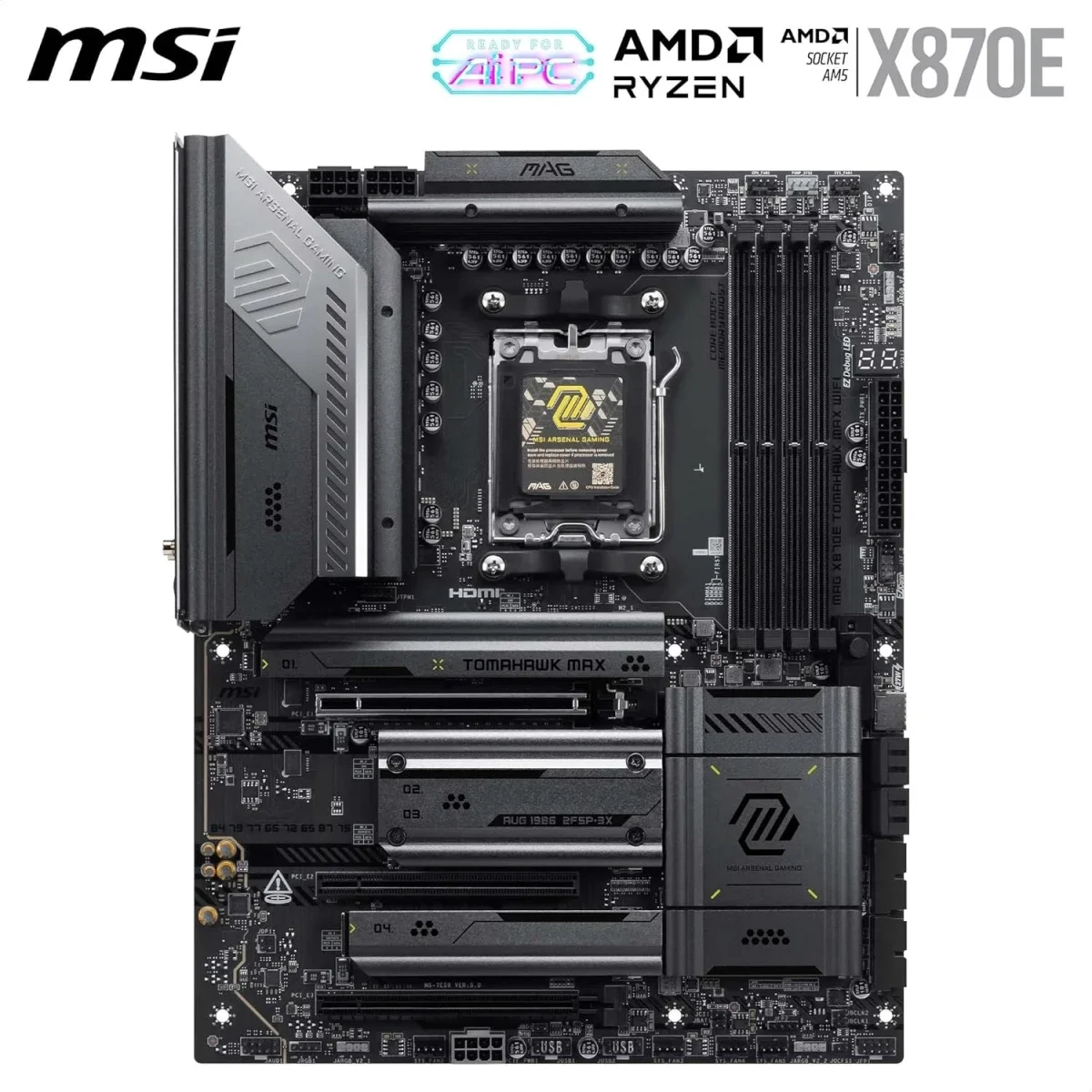 MSI MAG X870E Tomahawk MAX WiFi ATX AM5 DDR5 Wi-Fi 7 Motherboard - Image 3