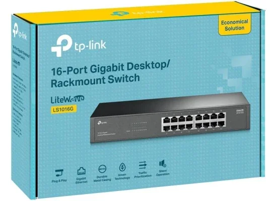 TP-LINK LS1016G 16-Port Gigabit Desktop/Rackmount Unmanaged Switch - Image 4