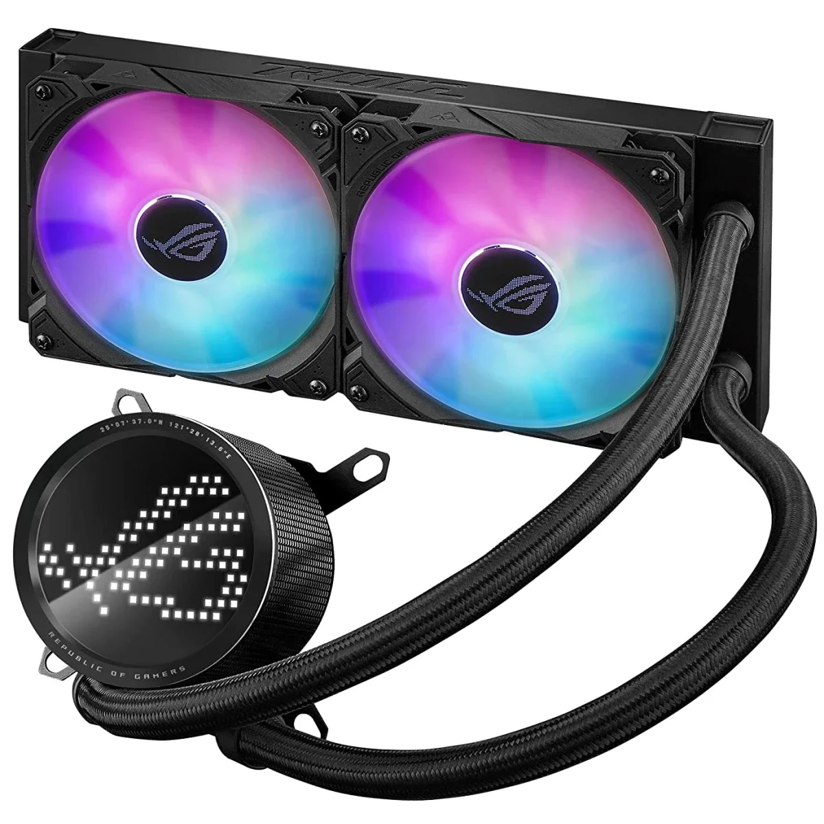 مبرد سائل Asus ROG Ryuo III 240 ARGB AIO مع شاشة Anime Matrix LED - أسود - Image 1