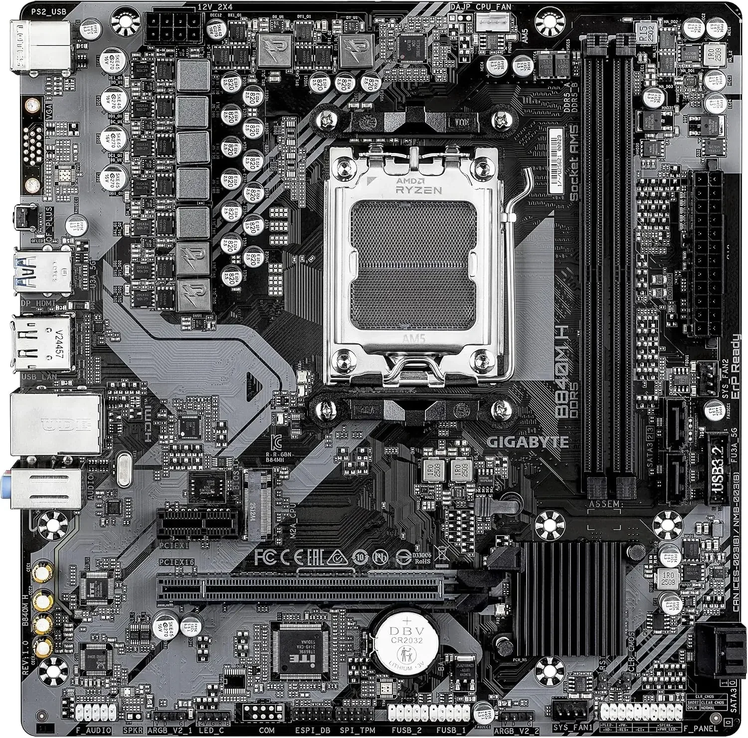 GIGABYTE B840M H DDR5 AMD AM5 Motherboard - Image 2