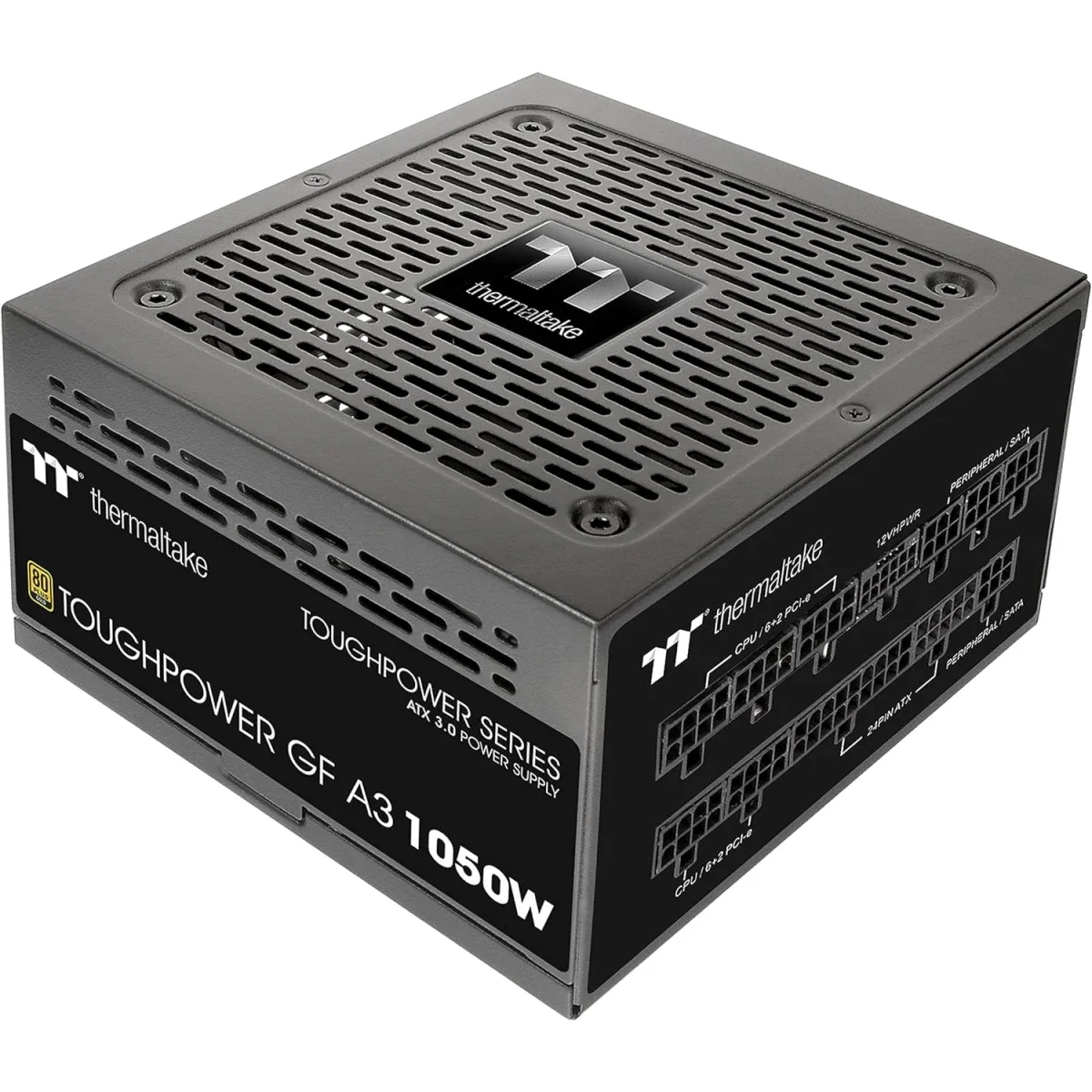 مزود طاقة Thermaltake Toughpower GF A3 بقدرة 1050 واط ذهبي 80 بلس معياري بالكامل ATX 3.0