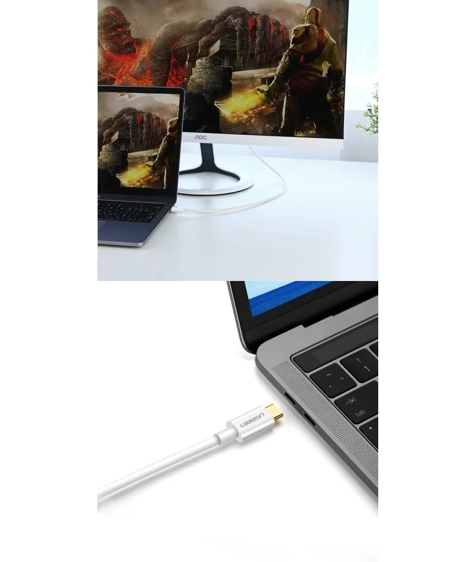 Ugreen USB-C to DisplayPort Cable 1.5M 4K 30Hz White 40420 - Image 4
