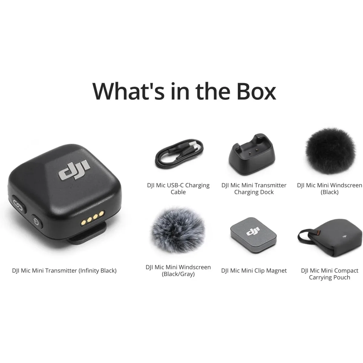 ميكروفون لافالير لاسلكي DJI Mic Mini Transmitter أسود إنفينيتي - Thumbnail 6