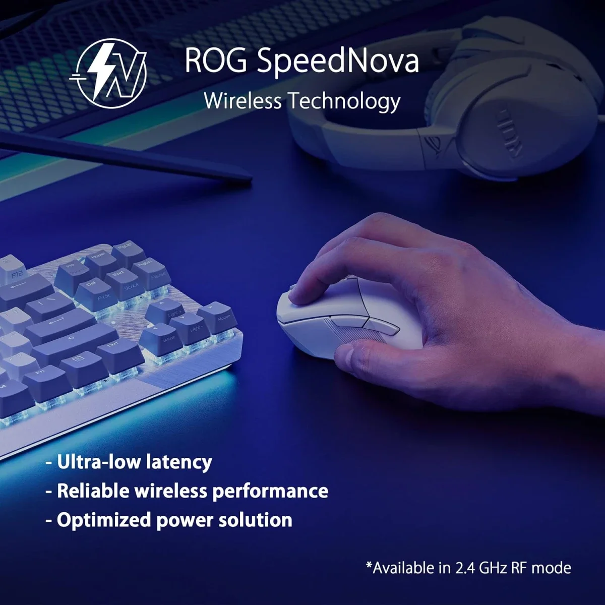 ماوس ألعاب Asus ROG Gladius III Wireless AimPoint لاسلكي، 36000 DPI، أبيض - Thumbnail 3