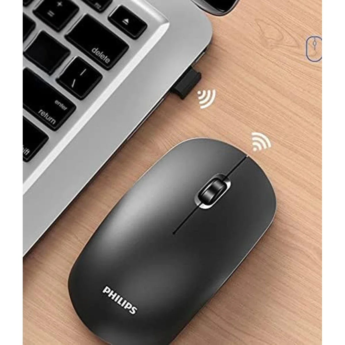 Philips M315 Wireless Silent Mouse 1600 DPI - Black - Thumbnail 4