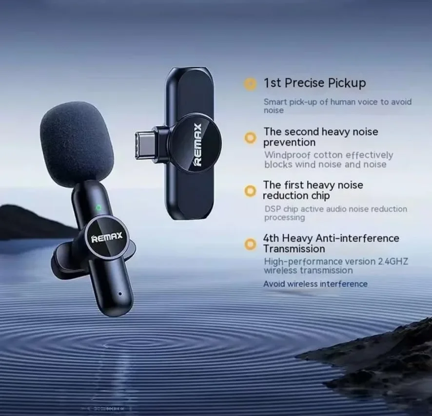 Remax K10 Ryusic Series Type-C Dual Lavalier Wireless Microphone - Image 2
