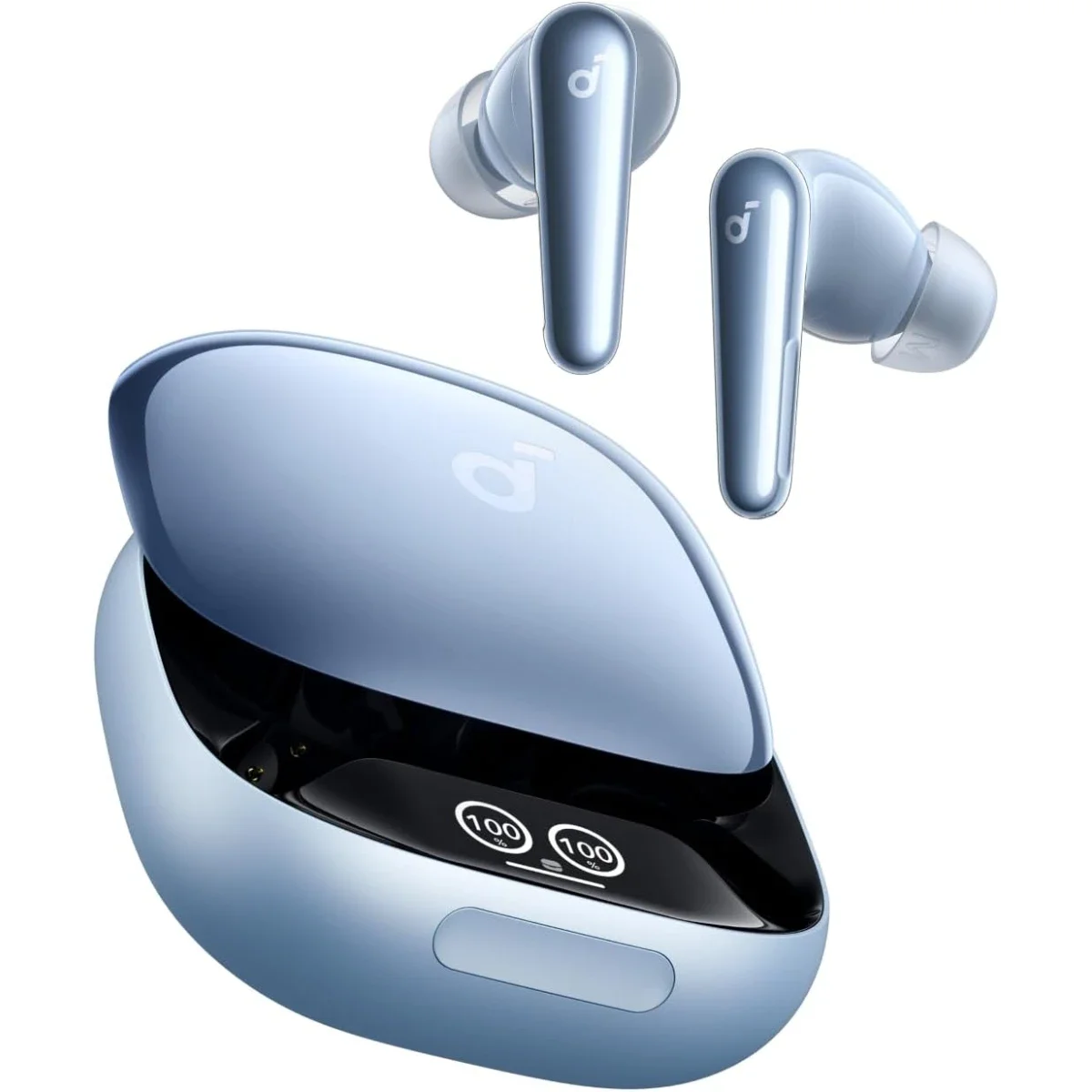 سماعات أذن Anker Soundcore Liberty 4 Pro لاسلكية، إلغاء ضوضاء متكيف بـ7 مستشعرات، شحن أسرع 2×، صوت Hi-Fi ومكالمات بالذكاء الاصطناعي مع 6 ميكروفونات - أزرق