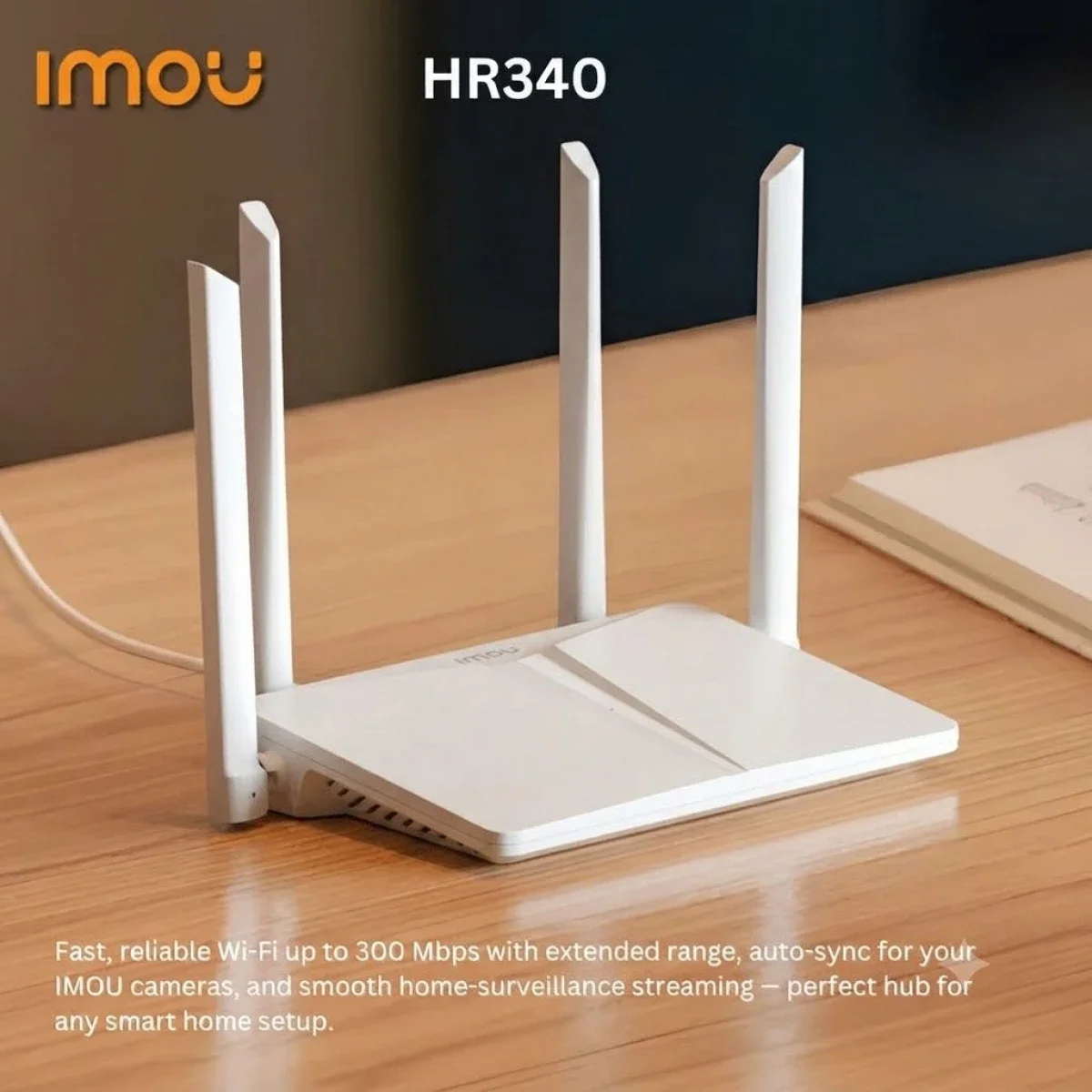 IMOU HR340 300Mbps 2.4GHz Wi-Fi Router with 4 External Antennas - White - Image 2