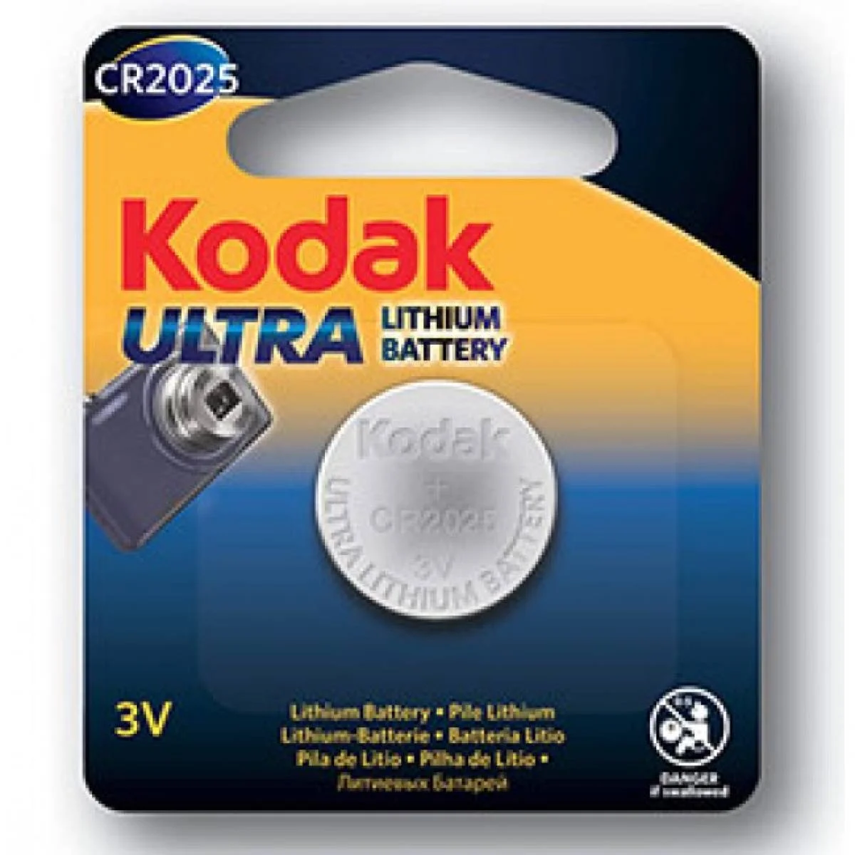 بطارية عملة Kodak CR2025 ليثيوم 3 فولت