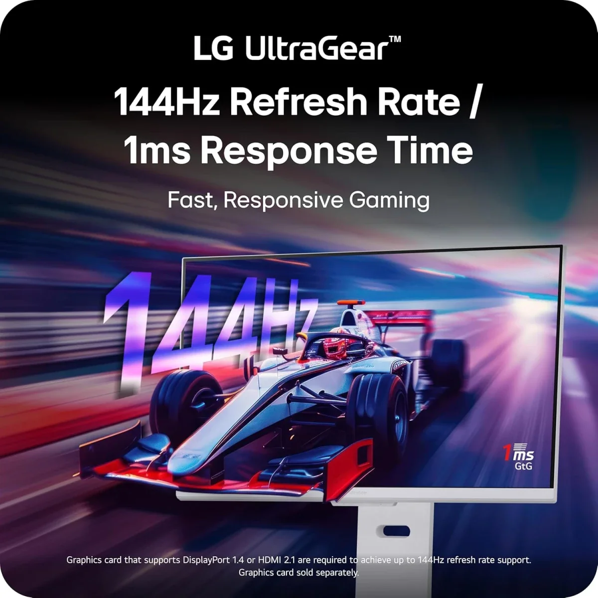 شاشة ألعاب LG 32G810SA-W UltraGear 32 إنش 4K UHD IPS بتردد 144 هرتز وزمن استجابة 1 مللي ثانية، أبيض - Image 3