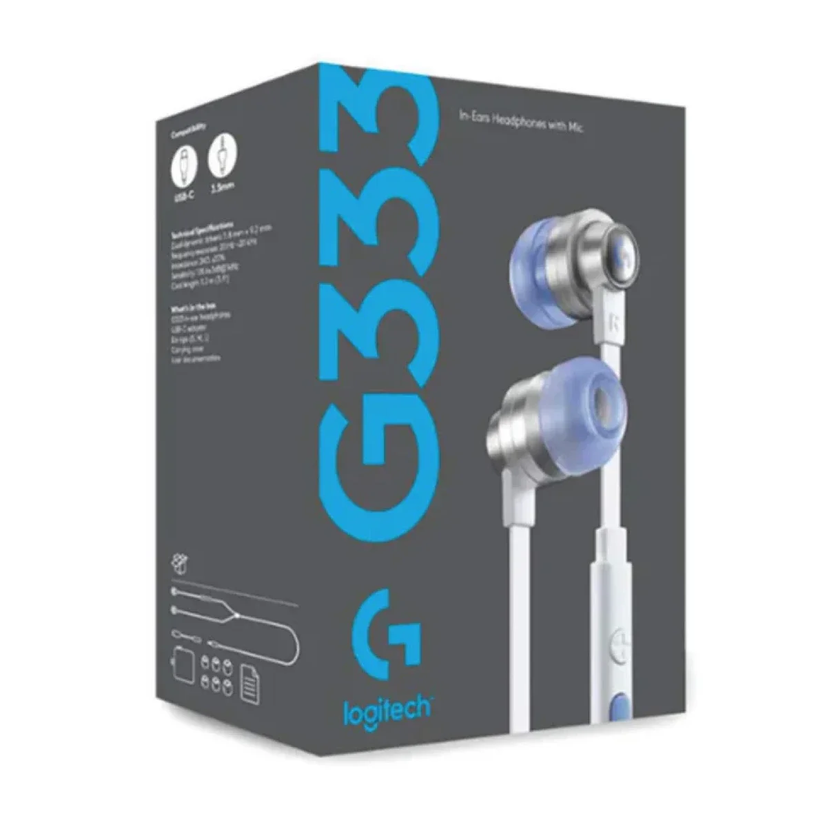 سماعات أذن ألعاب Logitech G333 سلكية مع ميكروفون - أبيض - Thumbnail 5