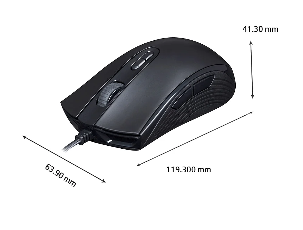 ماوس ألعاب HyperX Pulsefire Core RGB بمستشعر Pixart 3327 ودقة 6200 DPI و7 أزرار قابلة للبرمجة - أسود - Thumbnail 5