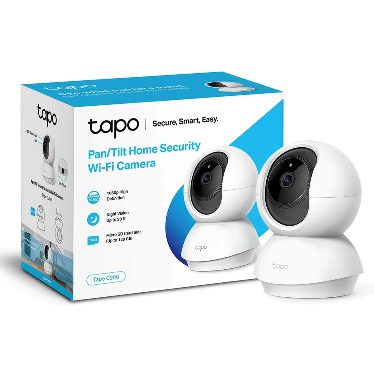 كاميرا أمان منزلية Wi-Fi متحركة Pan/Tilt TP-LINK Tapo C200