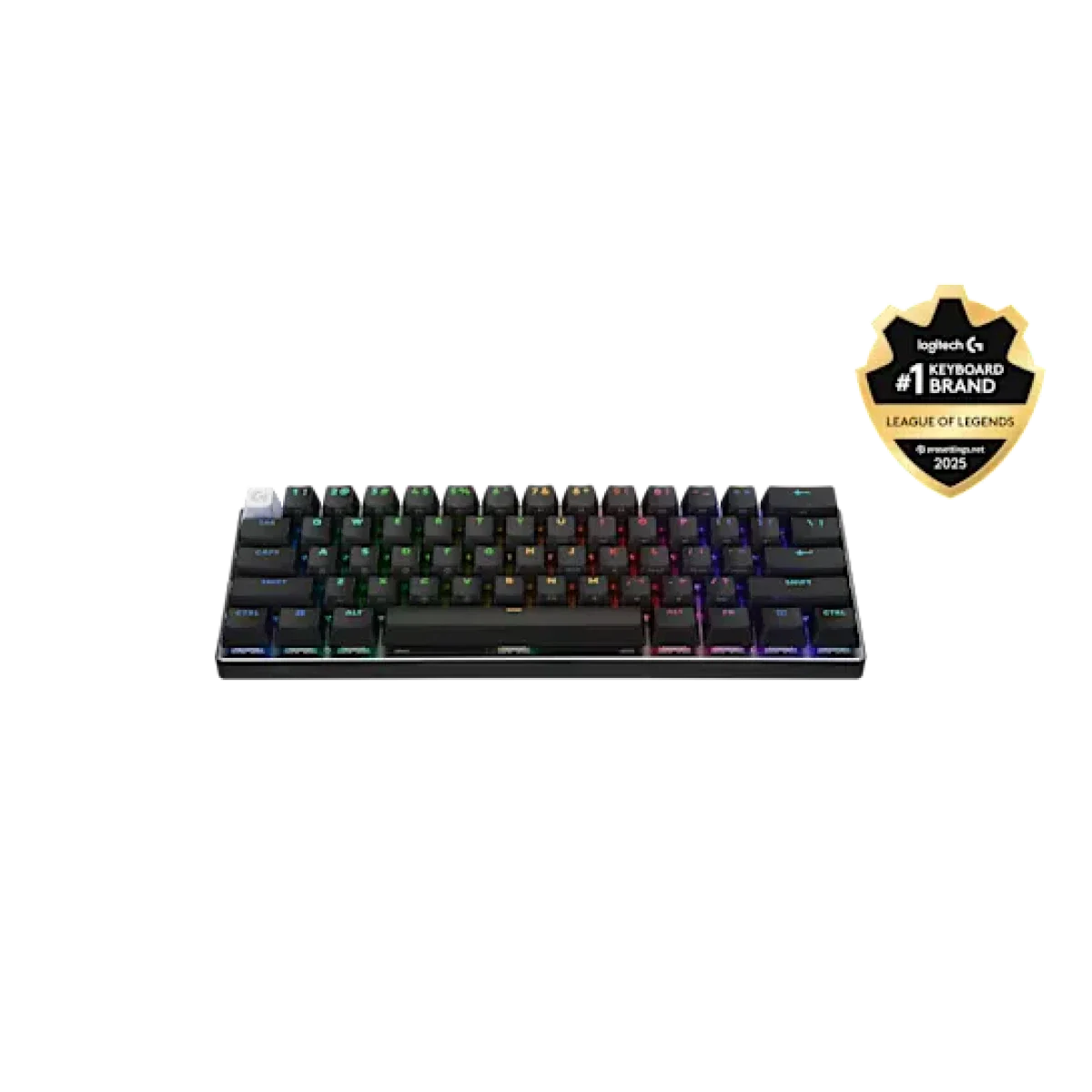 كيبورد ألعاب Logitech G PRO X 60 LIGHTSPEED لاسلكي بمفاتيح GX Tactile Optical وBluetooth وUSB-C، أسود - Thumbnail 2