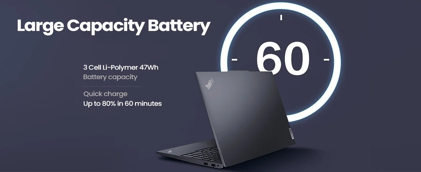 لابتوب Lenovo ThinkPad E16 Gen 3 مقاس 16.0 إنش AMD Ryzen 7 250 رام 16GB SSD بسعة 512GB أسود - Thumbnail 12