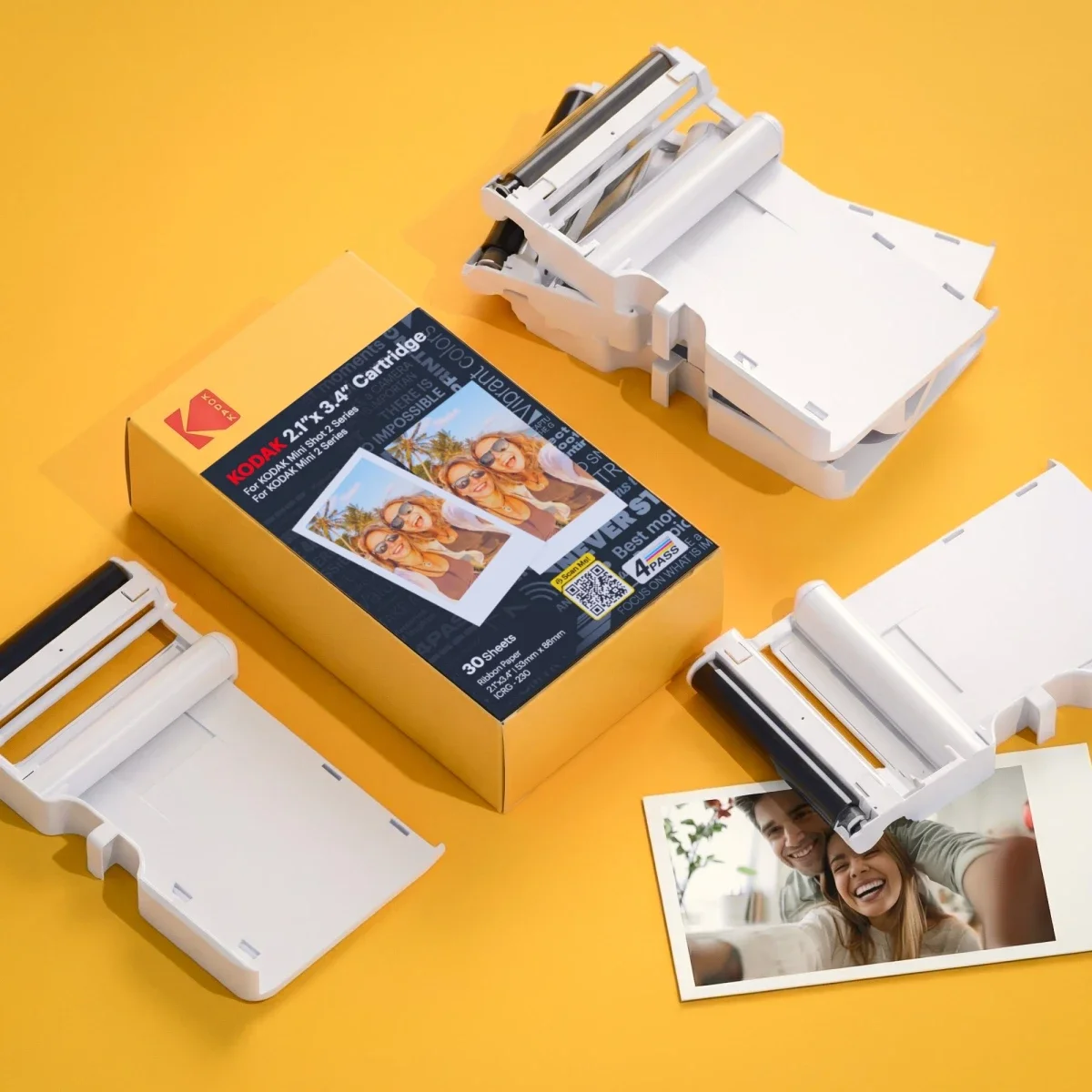 خرطوشة إعادة تعبئة صور Kodak 4PASS مقاس 2.1 × 3.4 إنش لطابعة Mini Shot 2 Era، 30 ورقة - Image 4