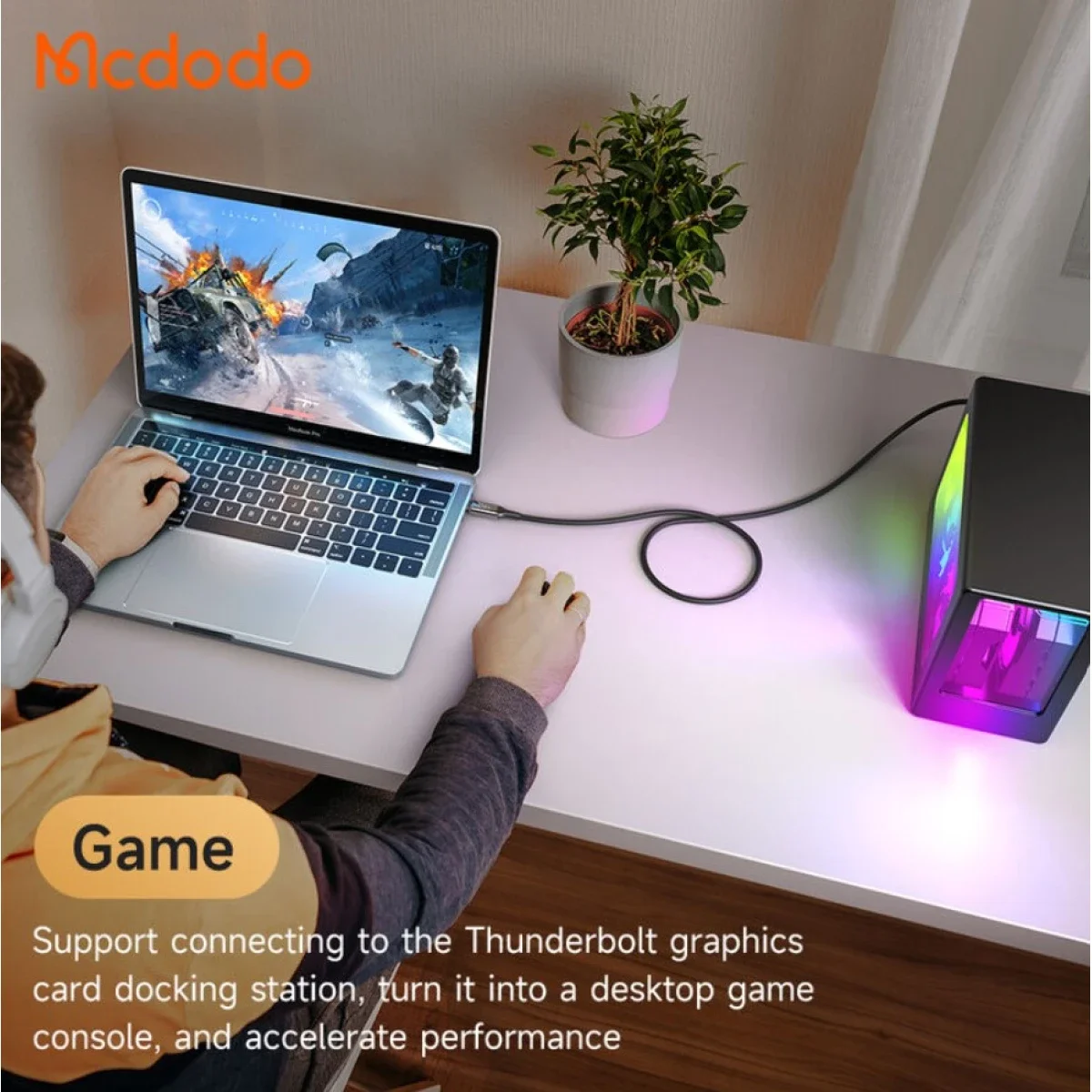 Mcdodo CA-2990 Thunderbolt 4 USB-C to USB-C Cable, 240W 5A, USB 4.0, 1.2m - Thumbnail 5