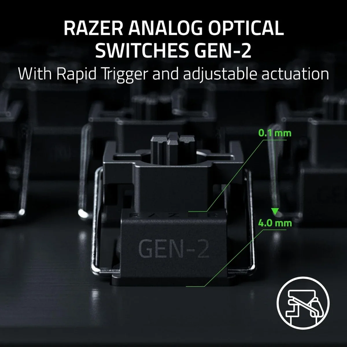 Razer Huntsman V3 Pro 8KHz Esports Gaming Keyboard with Gen-2 Analog Optical Switches - Black - Thumbnail 2