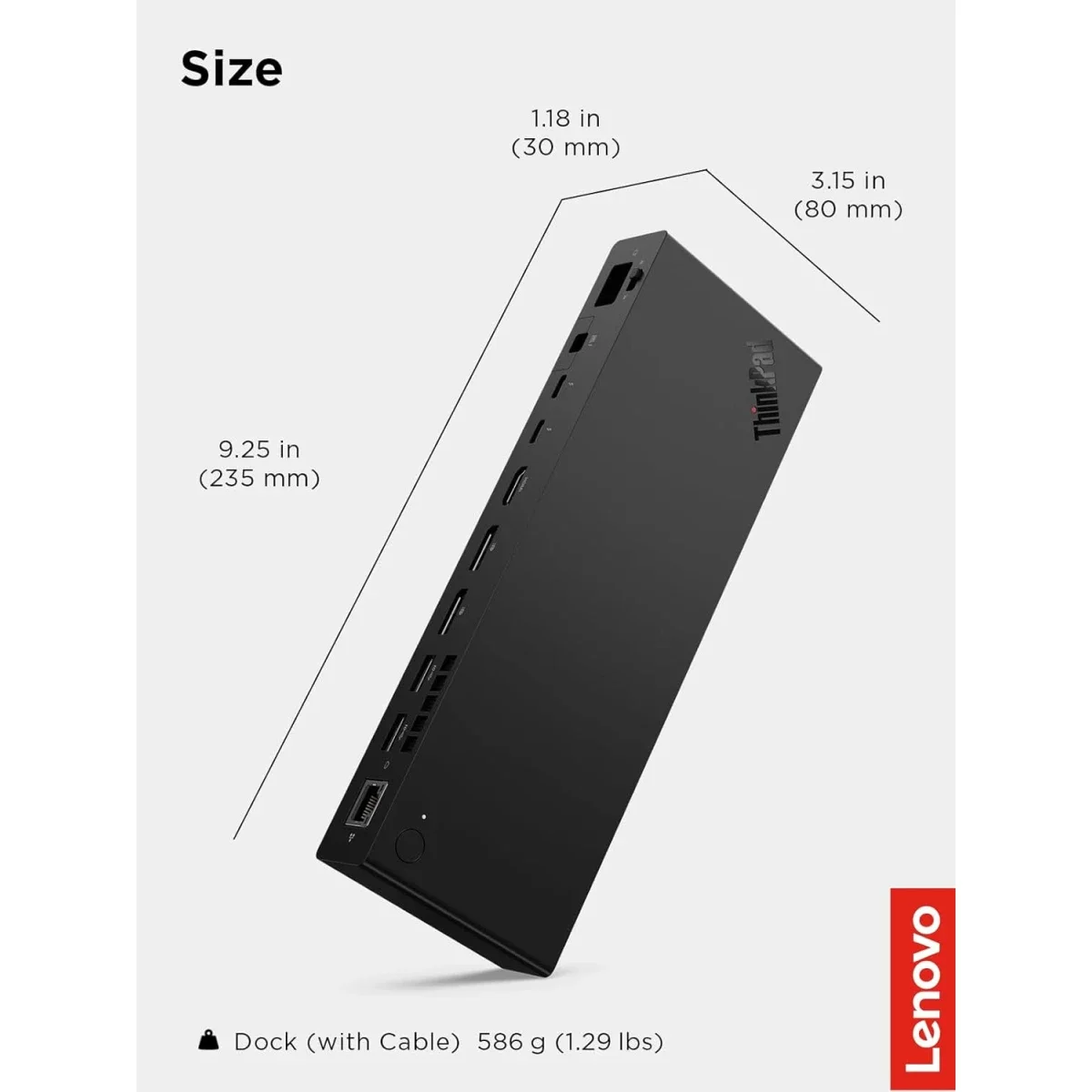 محطة إرساء Lenovo ThinkPad Thunderbolt 5 Smart Dock 7500 بسرعة 120Gbps وقدرة 180W أسود - Image 7