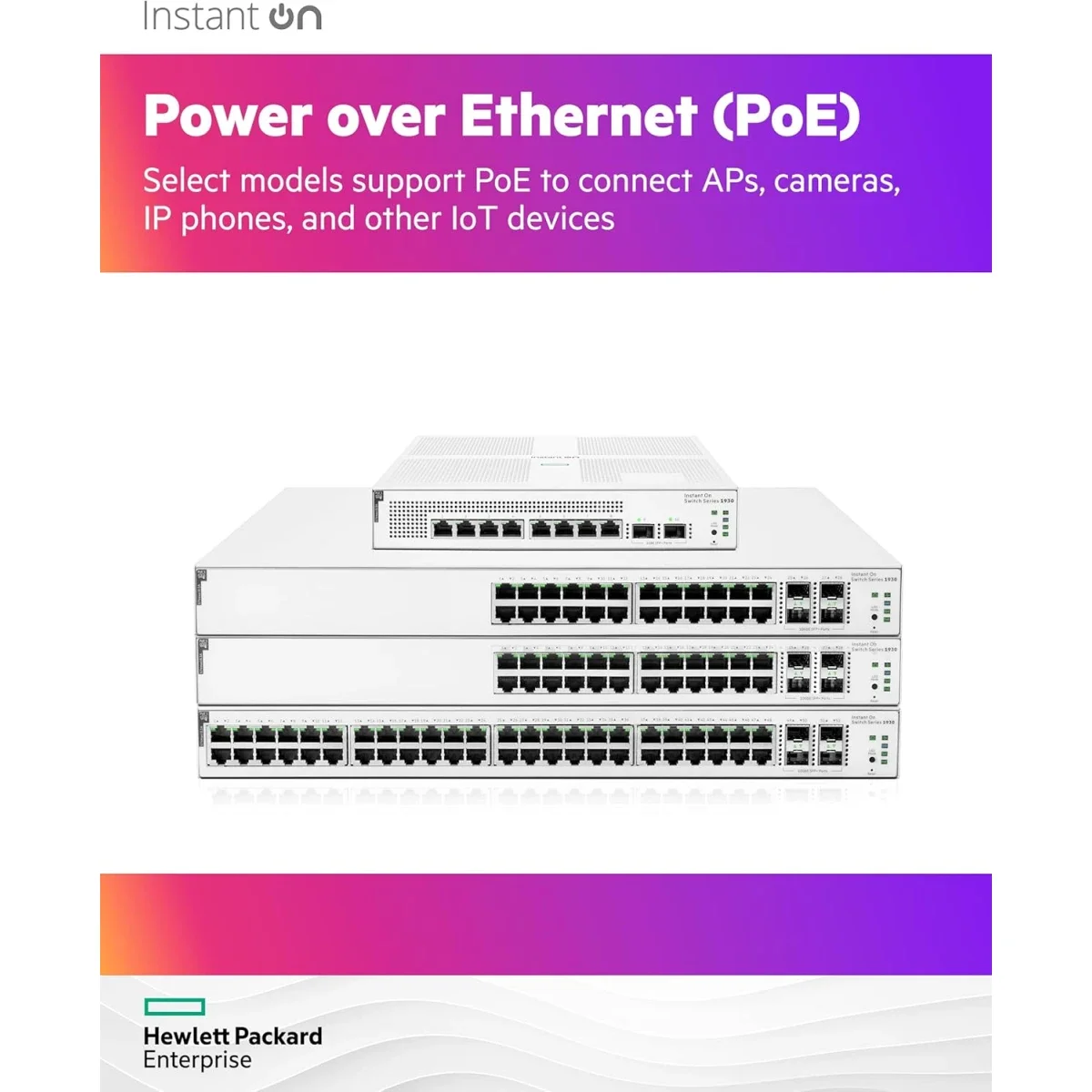 سويتش HP Aruba Instant On 1930 ذكي مُدار جيجابت 24 منفذ Layer 2+ مع 4 منافذ SFP+ وPoE بقدرة 195W - Image 5