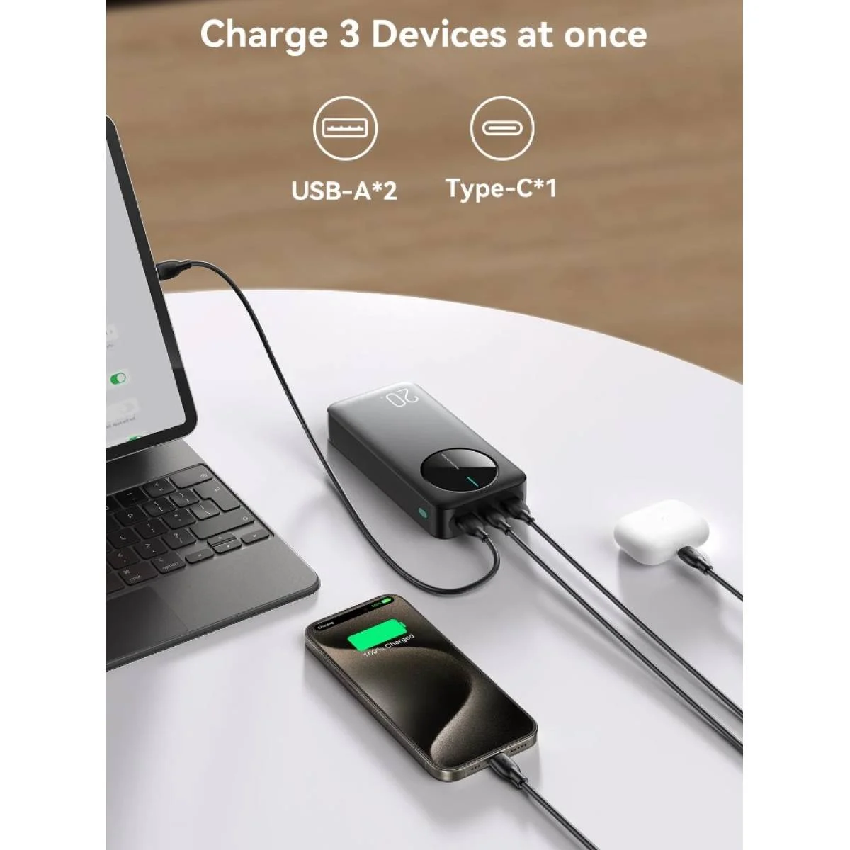باور بانك JOYROOM JR-PBF14 بسعة 20000mAh ومخرج 2.4A LED - Image 4