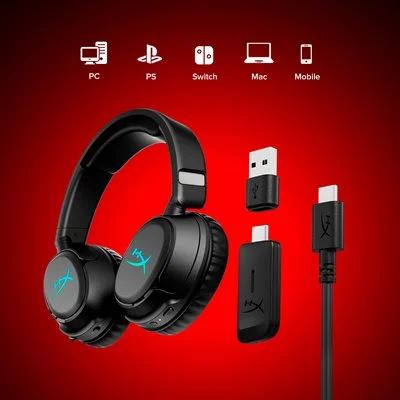سماعة ألعاب لاسلكية HyperX Cloud Flight 2 بإضاءة RGB وبلوتوث وبطارية حتى 100 ساعة - أسود - Thumbnail 20