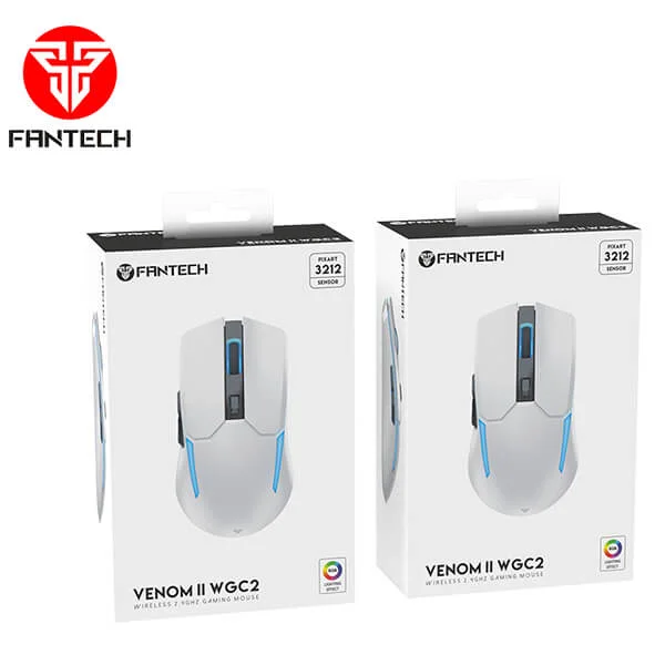ماوس ألعاب لاسلكي قابل لإعادة الشحن Fantech Venom II WGC2  Vibe Edition White - Thumbnail 2