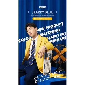 كيبورد DarkFlash GD108 ميكانيكي Starry Blue، 108 مفاتيح، سويتشات صفراء، لاسلكي 2.4GHz وسلكي - Image 6