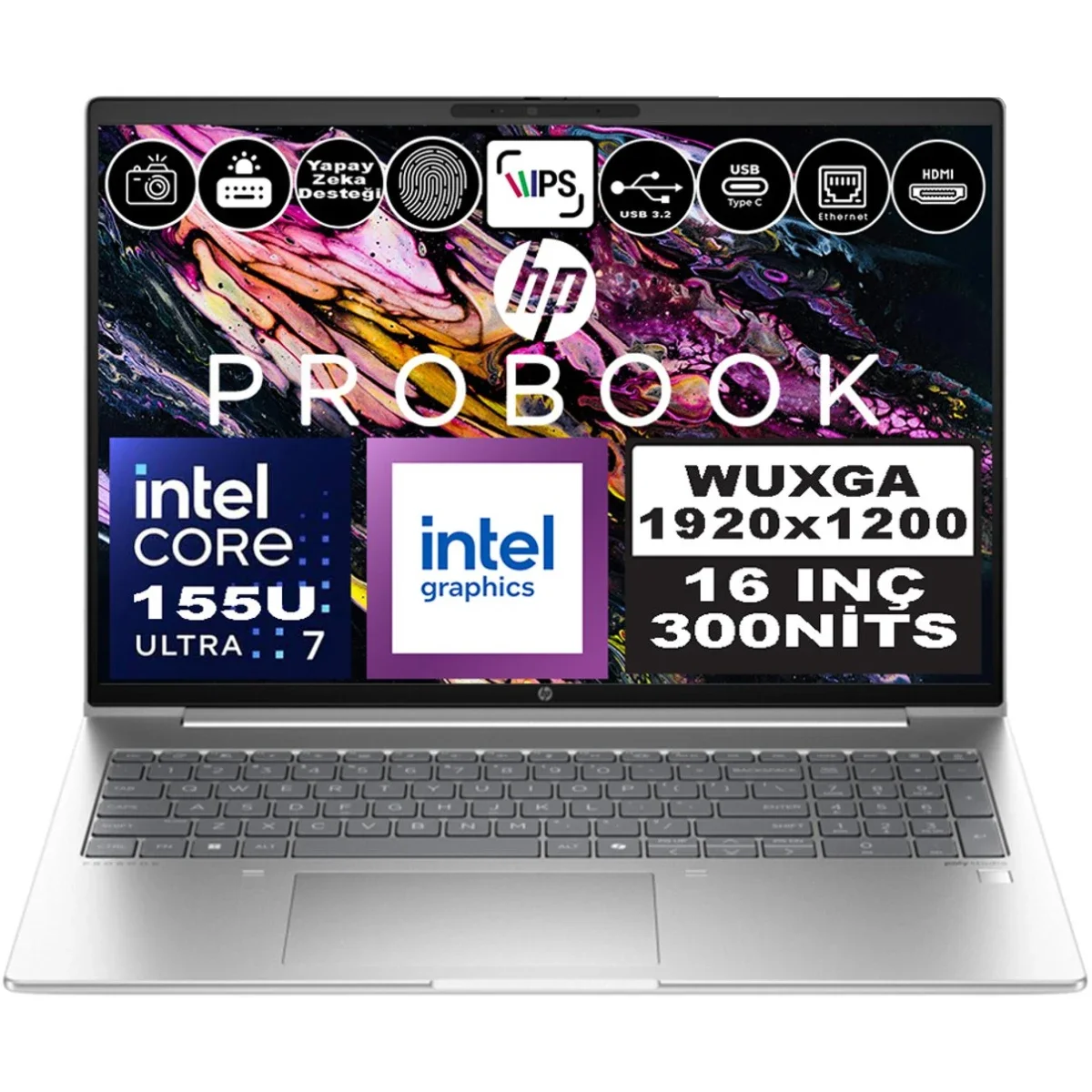 HP ProBook 460 G11 16-inch Business Laptop Intel Core Ultra 7 155U 16GB RAM 512GB SSD Pike Silver
